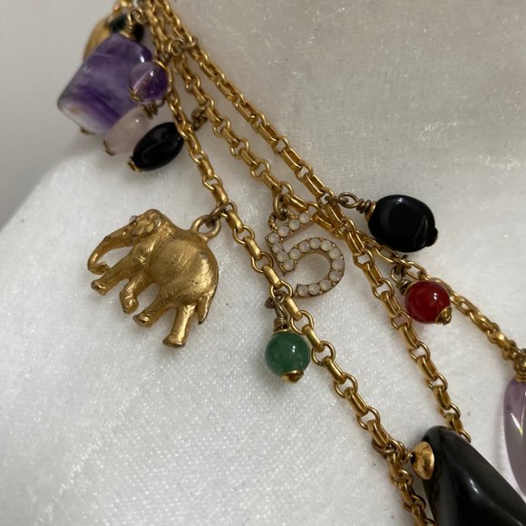 RARE CHANEL Rare Authentic 01A 2001 Multi Charms Animals Crystals Necklace - Picture 5 of 8